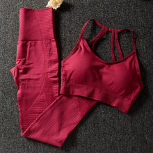Charger l'image dans la galerie, Gym 2 Piece Set Workout Clothes for Women Sports Bra and Leggings Set Sports Wear for Women Gym Clothing Athletic Yoga Set