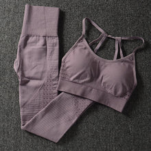 Charger l'image dans la galerie, Gym 2 Piece Set Workout Clothes for Women Sports Bra and Leggings Set Sports Wear for Women Gym Clothing Athletic Yoga Set