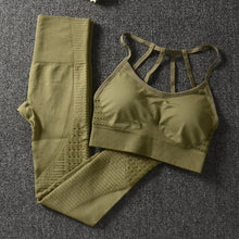 Charger l'image dans la galerie, Gym 2 Piece Set Workout Clothes for Women Sports Bra and Leggings Set Sports Wear for Women Gym Clothing Athletic Yoga Set
