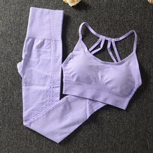 Charger l'image dans la galerie, Gym 2 Piece Set Workout Clothes for Women Sports Bra and Leggings Set Sports Wear for Women Gym Clothing Athletic Yoga Set