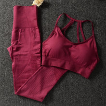 Charger l'image dans la galerie, Gym 2 Piece Set Workout Clothes for Women Sports Bra and Leggings Set Sports Wear for Women Gym Clothing Athletic Yoga Set
