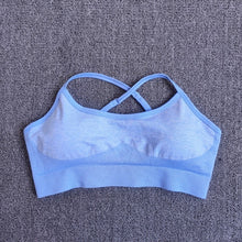 Charger l'image dans la galerie, Seamless Yoga Set Fitness Clothing Sportswear High Waist Women Gym Leggings Tights Padded Push-up Sports Bra 2 Pcs Sports Suits