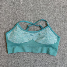 Charger l'image dans la galerie, Seamless Yoga Set Fitness Clothing Sportswear High Waist Women Gym Leggings Tights Padded Push-up Sports Bra 2 Pcs Sports Suits