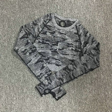 Charger l'image dans la galerie, 2PCS Camouflage Camo Yoga Set Sports Wear For Women Gym Fitness Clothing Booty Yoga Leggings + Sport Bra GYM Sport Suit Femme
