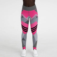 Charger l'image dans la galerie, S-XXXL Plus Size Women Geometric Push Up Tight Leggings Yoga Pants Gym Clothing Sportswear or Mesh Patchwork Sports Bra Crop Top