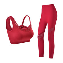 Charger l'image dans la galerie, Seamless Yoga Set Women Gym Clothing Sportswear Hollow Out Yoga Leggings Padded One Shoulder Sports Bra 2 Pcs Workout Clothes