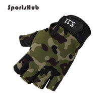 Charger l'image dans la galerie, SPORTSHUB Anti-skid Half Finger Gym Gloves Body Building Training Wrist Glove for Dumbbell Fitness Exercise Weightlifting NR0119