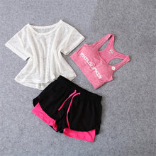 Charger l'image dans la galerie, 3 Pcs Set Women's Yoga Suit Fitness Clothing Sportswear For Female Workout Sports Clothes Athletic Running Yoga Suit Sets