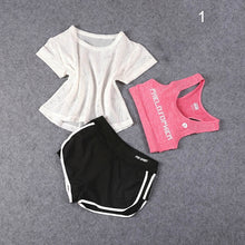 Charger l'image dans la galerie, 3 Pcs Set Women's Yoga Suit Fitness Clothing Sportswear For Female Workout Sports Clothes Athletic Running Yoga Suit Sets