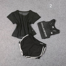 Charger l'image dans la galerie, 3 Pcs Set Women's Yoga Suit Fitness Clothing Sportswear For Female Workout Sports Clothes Athletic Running Yoga Suit Sets