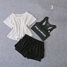 Charger l'image dans la galerie, 3 Pcs Set Women's Yoga Suit Fitness Clothing Sportswear For Female Workout Sports Clothes Athletic Running Yoga Suit Sets