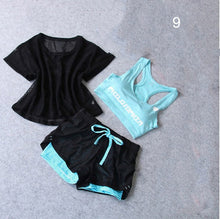 Charger l'image dans la galerie, 3 Pcs Set Women's Yoga Suit Fitness Clothing Sportswear For Female Workout Sports Clothes Athletic Running Yoga Suit Sets
