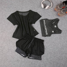 Charger l'image dans la galerie, 3 Pcs Set Women's Yoga Suit Fitness Clothing Sportswear For Female Workout Sports Clothes Athletic Running Yoga Suit Sets