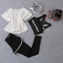 Charger l'image dans la galerie, 3 Pcs Set Women's Yoga Suit Fitness Clothing Sportswear For Female Workout Sports Clothes Athletic Running Yoga Suit Sets
