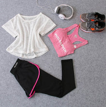 Charger l'image dans la galerie, 3 Pcs Set Women's Yoga Suit Fitness Clothing Sportswear For Female Workout Sports Clothes Athletic Running Yoga Suit Sets
