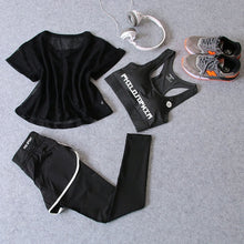 Charger l'image dans la galerie, 3 Pcs Set Women's Yoga Suit Fitness Clothing Sportswear For Female Workout Sports Clothes Athletic Running Yoga Suit Sets