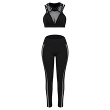 Charger l'image dans la galerie, Sexy Mesh 2pcs Yoga Set Jogging Women Suit Set Sport Women Fitness Gym Yoga Shirt Sports Women'S Clothing Womens Exercise Sets